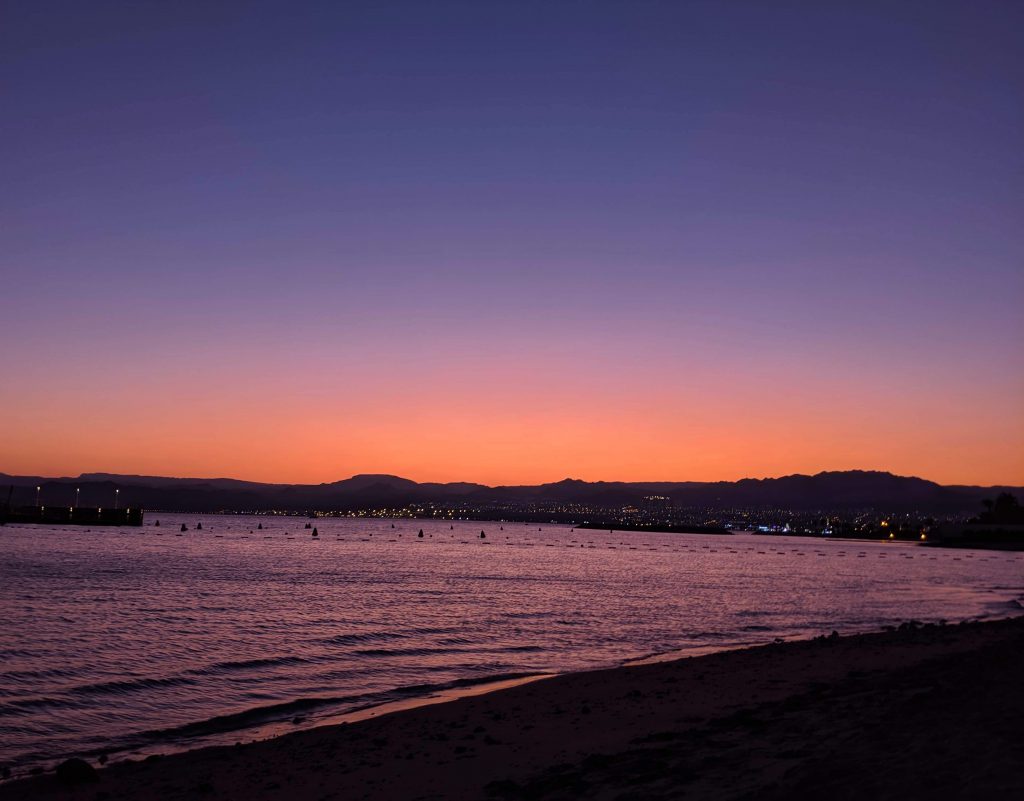 Sunset from a beach in Aqaba