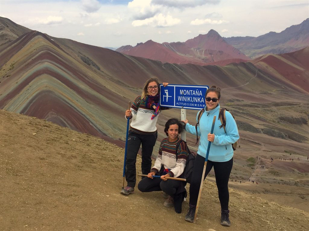 The group on top of the Rainbow Mountain